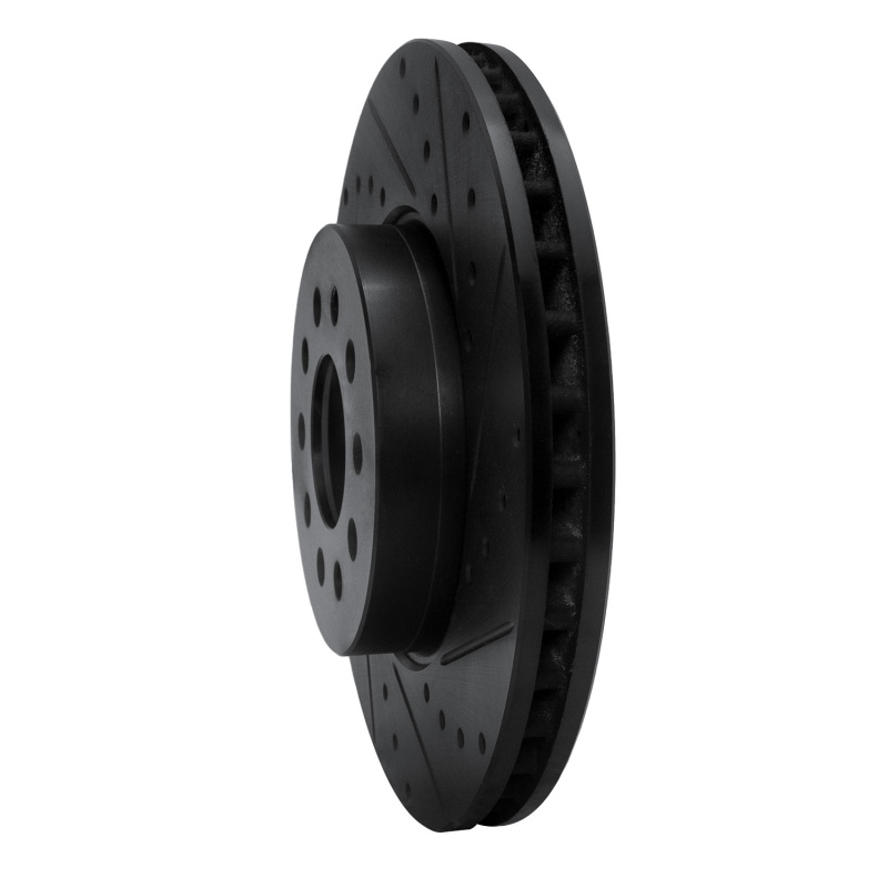 Cadillac CT4 Brake Rotor (1) - Front Right - R1 Concepts - Drill & Slot - Black - `13-`25